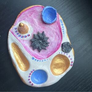 Handcrafted Pink and Gold Decorative jewelry Tray